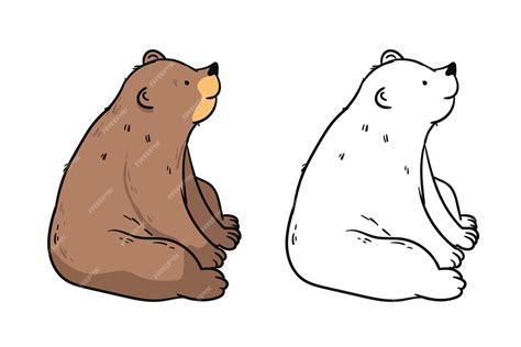 Free Vector | Hand drawn bear outline illustration