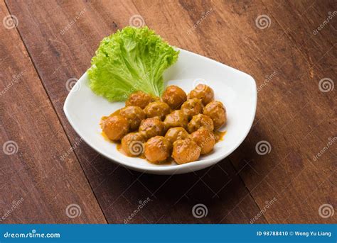 Curry fish ball stock photo. Image of cuisine, gourmet - 98788410