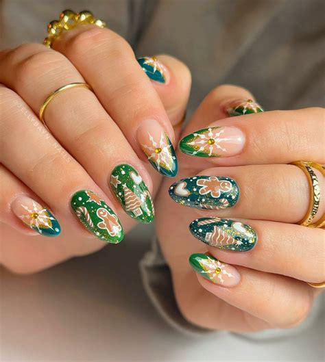 33+ Cute Gingerbread Christmas Nails That Are Breaking Pinterest Right