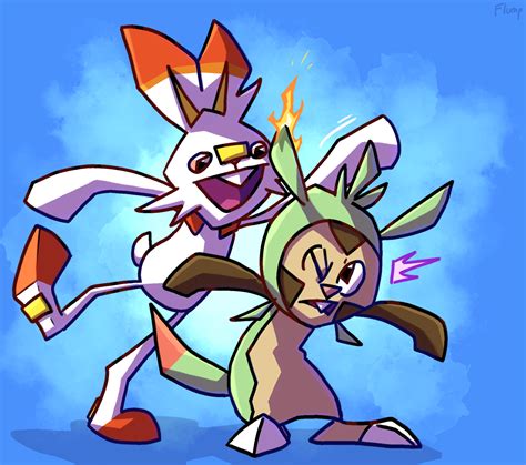 Scorbunny and Chespin by FlumpyTripod on Newgrounds