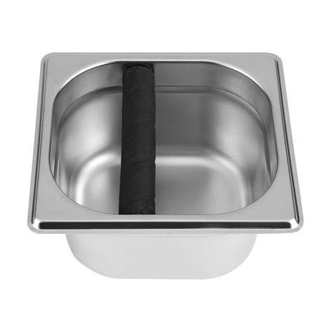 Mgaxyff Stainless Steel Espresso Knock Box Container with Rubber Bar ...