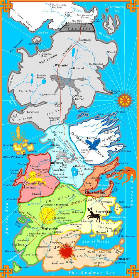 Mapa político de Poniente | Los Siete Reinos