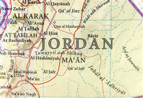Geographic Map of Jordan with Important Cities Stock Photo - Image of ...
