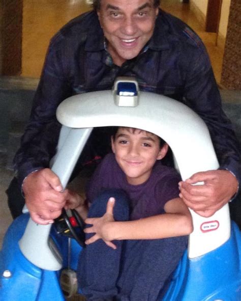 Dharmendra with Dharam (Bobby Deol's son) Photo from Instagram of Sunny ...