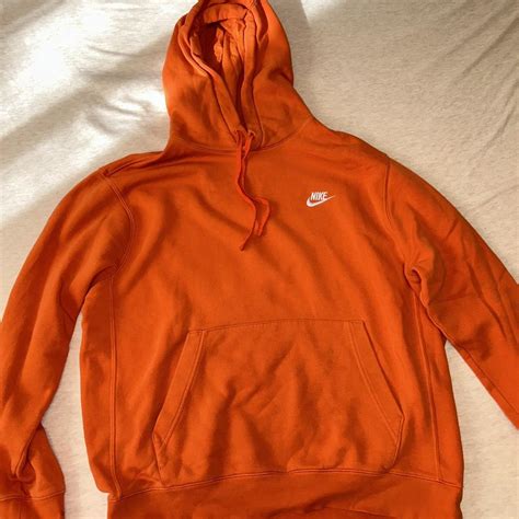 Orange Nike Hoodie Size men’s large Perfect... - Depop