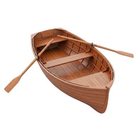 Pequena Embarcação A Remo - Barco a Remo De Madeira Com Dois Remos, Uma Embarcação Tradicional Para ...