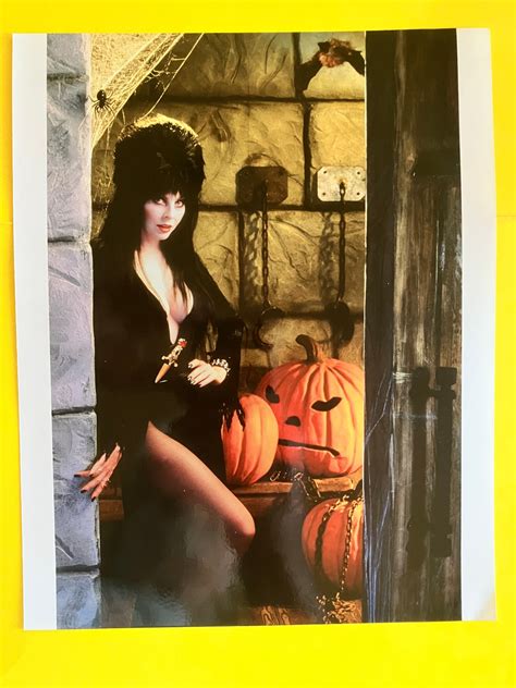 Elvira Cassandra Peterson = original vintage press headshot photo COLOR