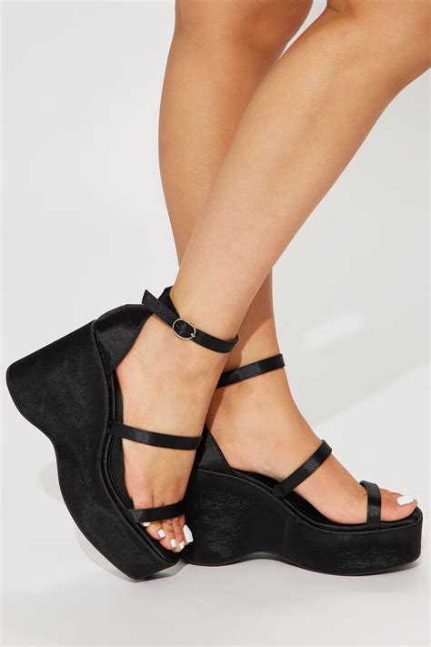 Adele Platform Wedges - Black | Fashion Nova, Shoes | Fashion Nova