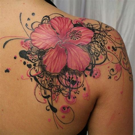 Hibiscus+Flower+Tattoo+on+Shoulder | Flower tattoo shoulder, Pink ...
