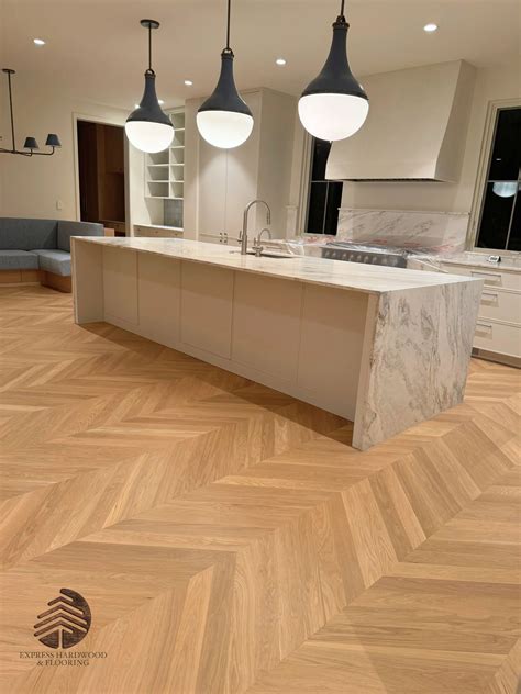 Hardwood White Oak Chevron — Express Hardwood & Flooring