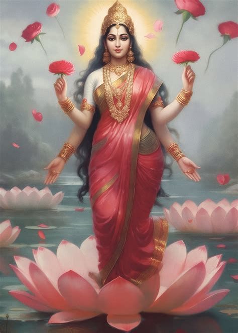 Lakshmi - Hindu Goddess of Wealth, Fortune, and Beauty - Digital