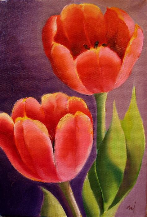 tulips oil painting