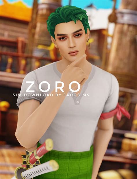 Zoro (Sim) | Luffy sims 4 cc, Sims 4 nico robin cc, Sims 4 one piece cc