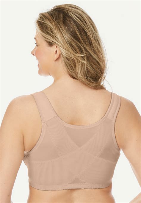 Embroidered Microfiber Posture Bra by Comfort Choice® | Plus Size ...