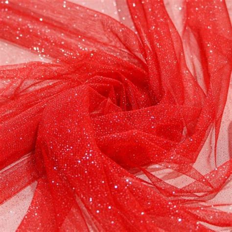 Tule Vermelho Com Brilho