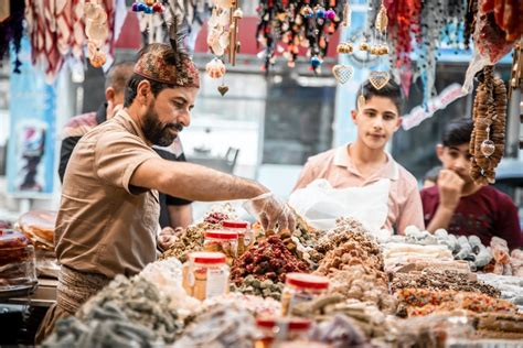 food vendor selling assorted goods  stock photo