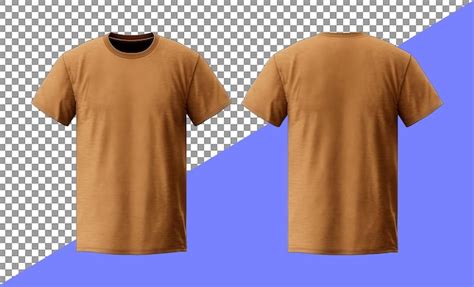 Plain brown tshirt design front and back | Premium AI-generated PSD