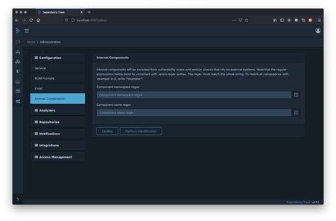 internal components dependency track
