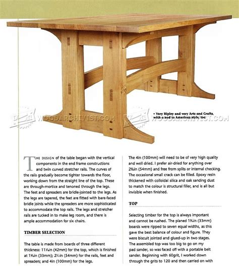 Refectory Table Plans • WoodArchivist