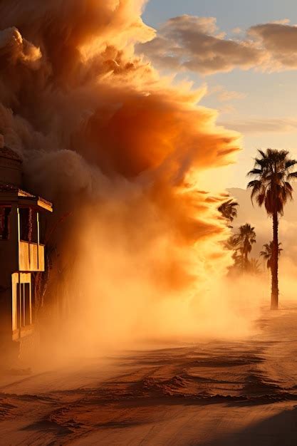 premium photo desert sandstorm background image