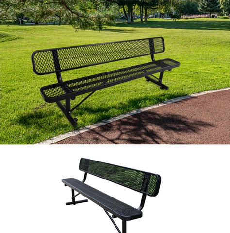 Amazon.com: HIMcup 8 FT Heavy Duty Metal Park Bench for Outside, Black
