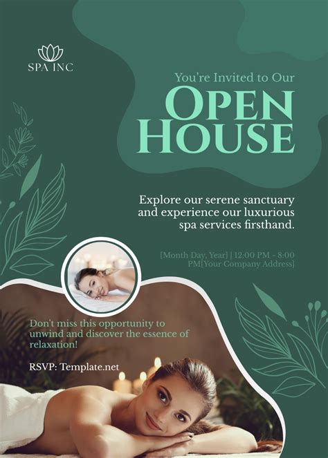Free Spa Open House Invitation Template to Edit Online