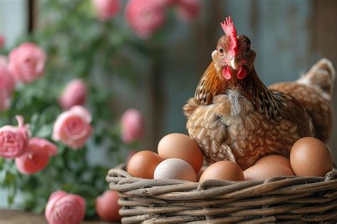 Premium Photo | Hen hatching the egg eggs at the farm chicken and eggs