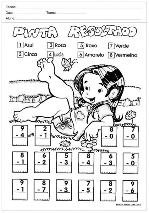 Atividade De Subtração 1 Ano Para Imprimir - Atividades de Matemática 1º ano – Adição e Subtração para Imprimir - SÓ ...