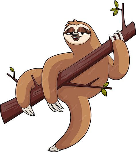 Premium Vector | Sloth animal cartoon character vector hand drawn ...
