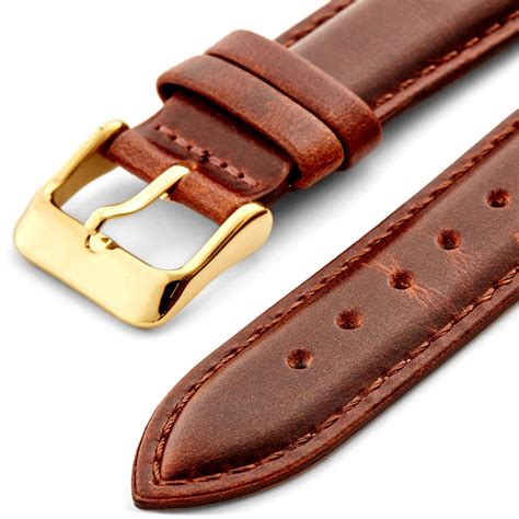 gold tone buckle vintage brown leather  strap  stock seizmont