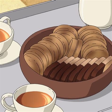 cookieschocolate  tea aesthetic anime food illustrations