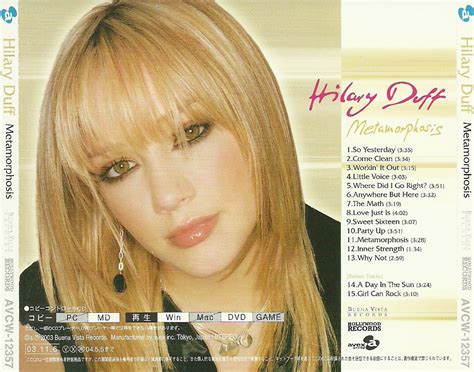 car tula trasera de hilary duff metamorphosis edicion japon portada