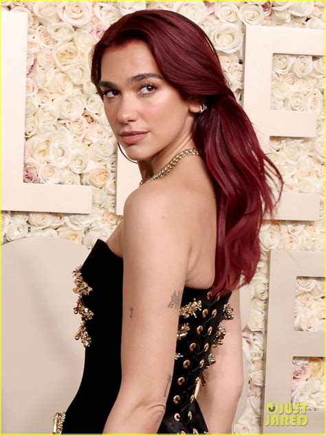 Dua Lipa Stuns in Black & Gold Dress at Golden Globes 2024: Photo ...