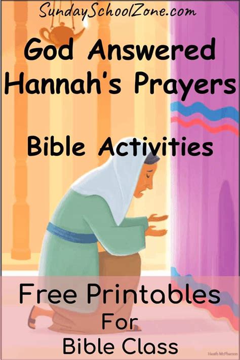 God Answered Hannah's Prayer Bible Activities on Sunday School Zone