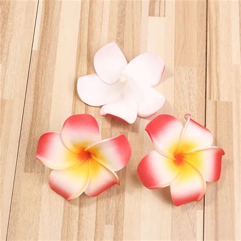 D1230 Plumeria Hawaiian Foam Flower Frangipani Flower Artificial Silk ...