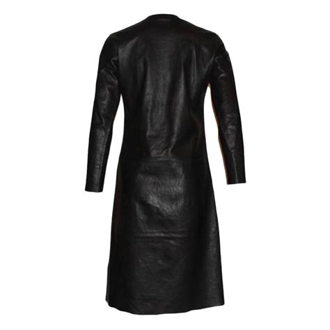 GUCCI by Tom Ford S/S 2000 Crinkled Black Leather Dress Gown 38 For