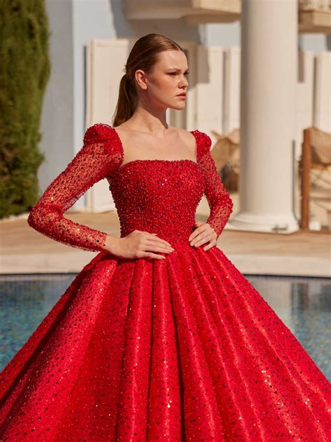 Red Ball Gown Dresses Red Prom Dresses | Ellie Wilde | Dark Red, Wine