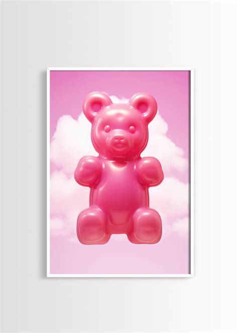 Whimsical Pink Gummy Bear Poster - Vibrant, Candy-Inspired Wall Art ...