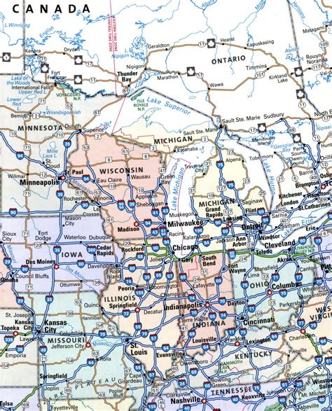 Printable Map Of The Midwest