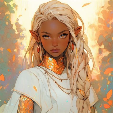 elf dark skin fantasy art digital illustration original character