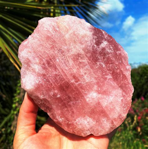 raw crystal pink quartz chunk rough rose quartz healing rose etsy uk