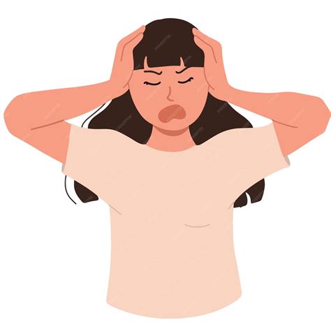 Premium Vector | Stressful woman with both hands on head frustration
