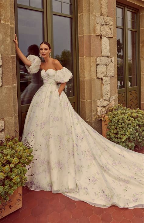 Floral Wedding Dresses With Color