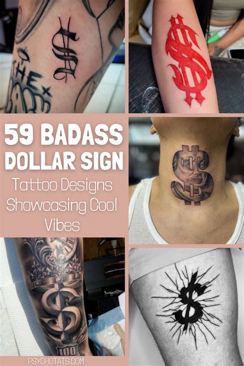 money talks edgy dollar sign tattoo designs  financial rebels