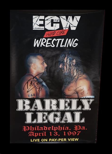 Taz & Sabu Autographed ECW Barely Legal 1997 PPV Poster - a photo on ...
