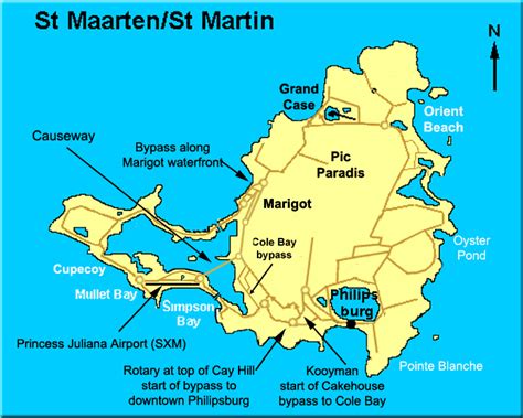 Sint Maarten Map - TravelsFinders.Com