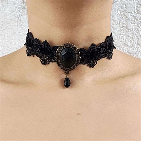 Black Gothic Chokers Avant Garde Extra Wide Black Lace Collar