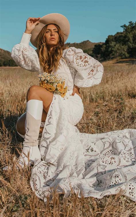 Unique Bohemian Wedding Dresses with V-Neckline | True Society Bridal