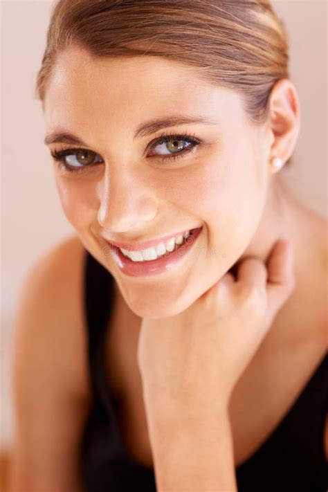 beauty portrait happy  studio woman   care wellness facial