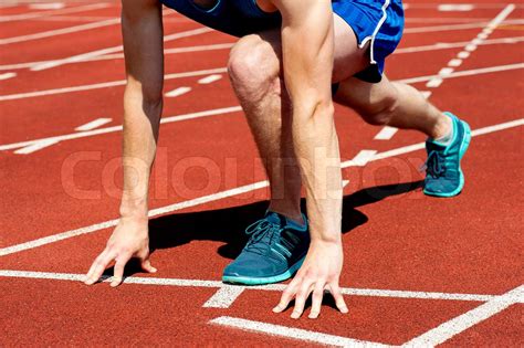 runner  ready   race stock image colourbox
